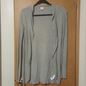 Gray open front cardigan